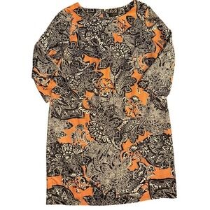 The Limited Women's Shift Dress Size L Orange/Navy Floral‎ Print